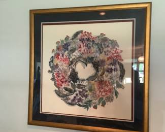 Double matted wreath signed by Caso.  