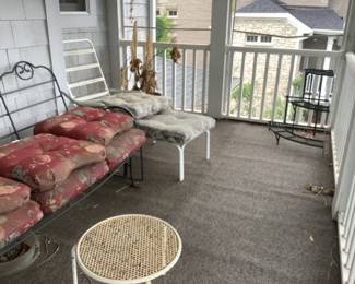 Metal glider sofa with pads 67” w x 28” d x 36h.  Presale $125