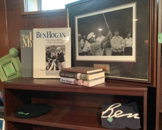 Ben Hogan books, picture, towel