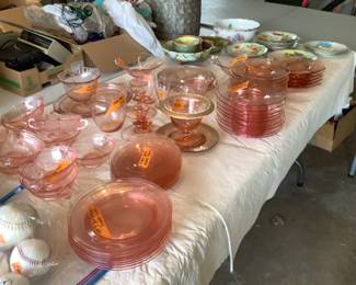 Pink depression glass collection