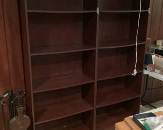 There are four. Five shelf book shelves.  Each $45 and presale