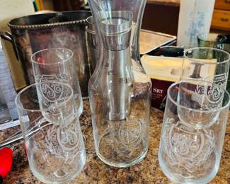 Yes, the wine bucket at back does hold two bottles.  Smart to be prepared.