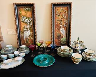 Two lovely paintings of Florida chickens.