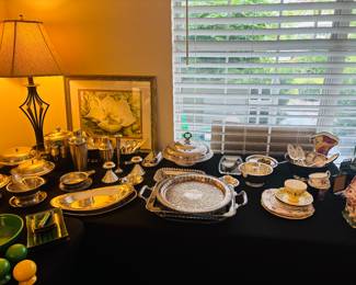 Silver serving platters?  All I see at the neighbors' house is Publix plastic trays.  I'm in the wrong social circle.