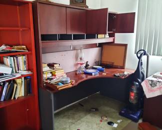 Wooden Desk, Vacuum Cleaner