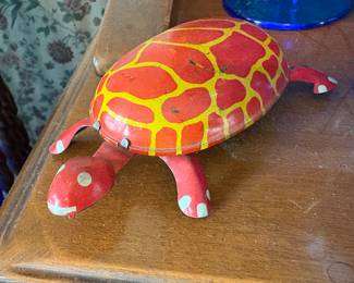 Vintage tin windup toy turtle