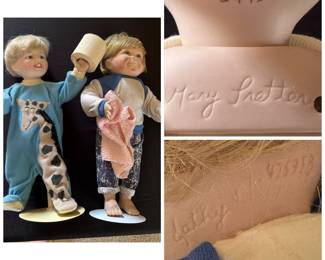 Kathy Andrews Fiincher, boy with towel and Ashton Drake Mary Tretter, boy with giraffe pjs