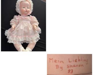 Mein Liebling pink dress and bonnet