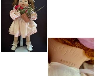 Kathy Hippensteel doll with broken planter