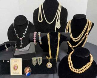 Pearls, Cookie Lee, Limoges Jewelry and Art Deco Dress Clip
