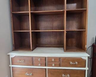 Wooden White And Brown Hutch