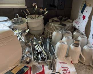 Mikasa Dish Set, Utensil Set, Cookie jar