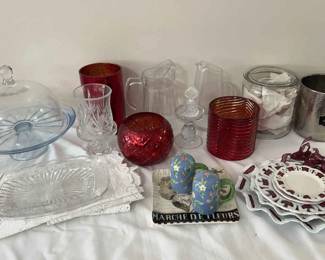 Assorted Glass And Ceramic Kitchen Decor