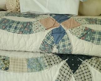 02 Hand Stitched Blue Quilts Decorative Cloths