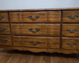 9 Drawer Light Wood Dresser