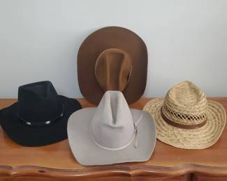 Four Mens Cowboy Hats Boyd Leather, Suede Coats