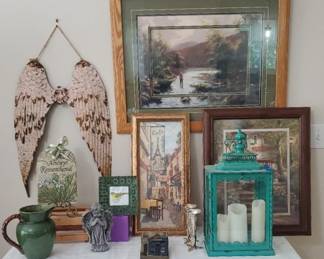 River Art Print, Cafe Print, Angel Wings, Candle Display