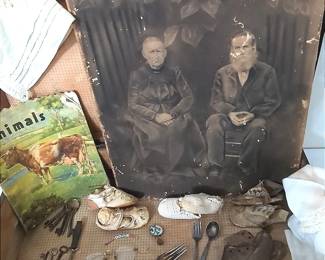 Antique Trunk With 1900s Memorabilia