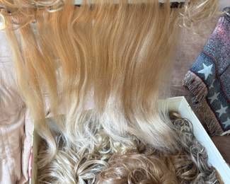 Large assortment of hair pieces, extensions and more 