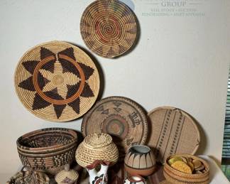 Navajo Handcrafted Pottery and Basket Collection, Artist Signed