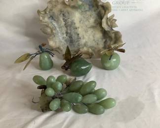 Decorative Stone Fruit Set with Marble Dish