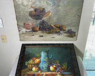 Oil Paintings on Canvas by Paul Viny and M.T. Stams, Still Life, 1941