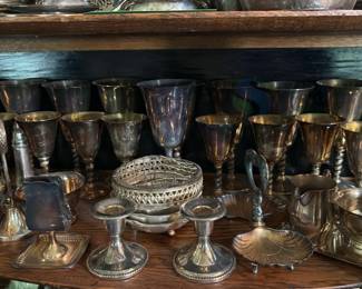 Reed & Barton Silver Plated Tableware Collection, Goblets, Bowls, Candle Holders