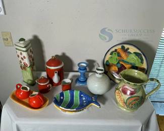 Assorted Ceramic and Porcelain Tableware - McCoy, Pagnossin, Pfaltzgraff