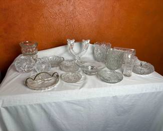 Clear Glassware Collection, Various Designs, Bowls, Vases, Dishes