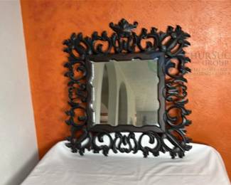 Baroque Style Ornate Wood Mirror Frame, Dark Brown, 24"x30"