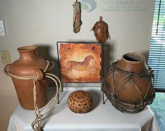 Odyssey Creations Decorative Art Collection, Leather, Wood, Ceramic