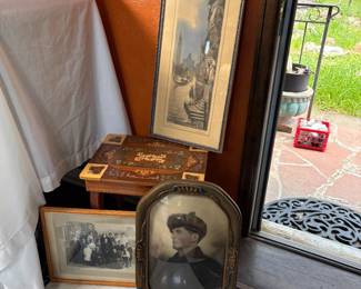 Framed Venice Canal Artwork by A. Leduc, Ornate Metal-Framed Portrait