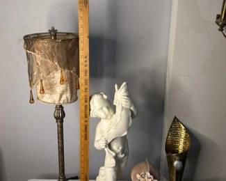 White Decorative Cherubic Child Statue