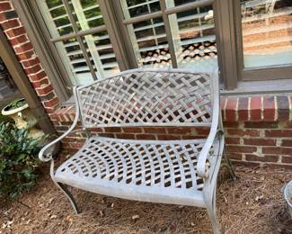 Outdoor iron bench