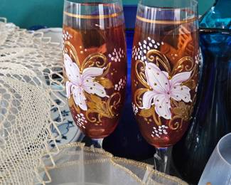 Hand painted wine glasses