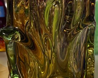 Heavy glass vase