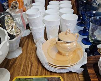 Milk glass glasses