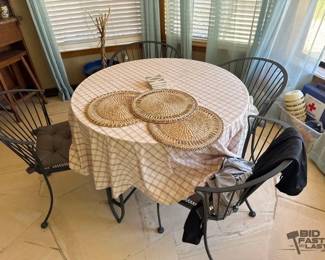 3102 Glass Top Kitchen Table, 4 Chairs, Side Table