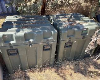 2512 2 Green Containers With Scaffolding Equipment
