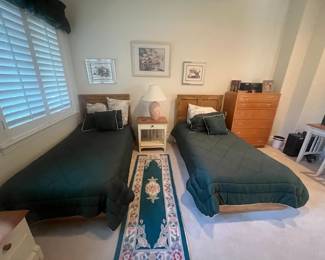 Twin Beds, night stand, 6-drawer dresser