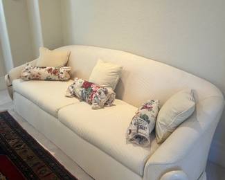 8' white sofa