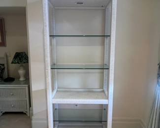 White wicker lighted shelf unit (2 of 2)