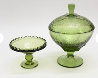 Indiana Glass Citrus Green Candy Dish