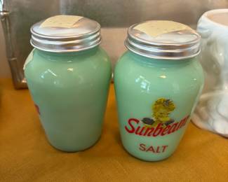 Jadeite Milk Glass Salt and pepper