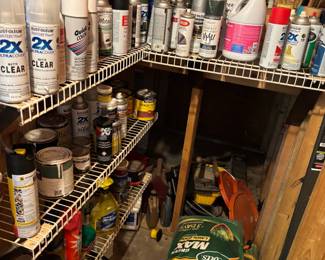 Spray paint, cleaning supplies