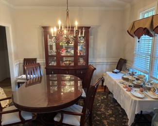 Dining Room table, curio cabinet