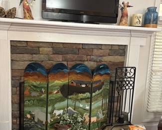Mantle, Noah's Ark Fireplace screen