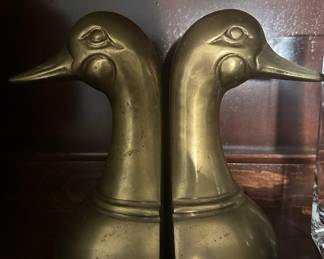 Brass duck bookends
