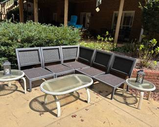 Outdoor sectional, side tables