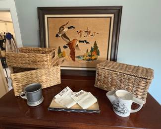 NEEDLEPOINTS & WICKER BASKETS